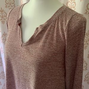 Hollister MUST HAVE COLLECTION lightweight maroon waffle long sleeve M